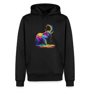 Éléphant Animal Pop Art - Sweat à capuche Premium bio Homme - noir - Devant - Nico (187cm)