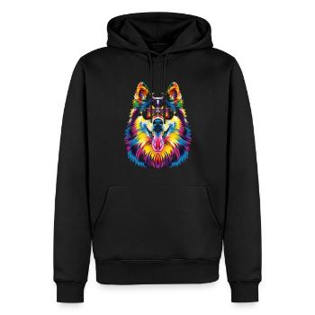 Malamute d’Alaska lunettes de soleil chien Pop Art - Sweat à capuche Premium bio Homme - noir - Devant - Nico (187cm)