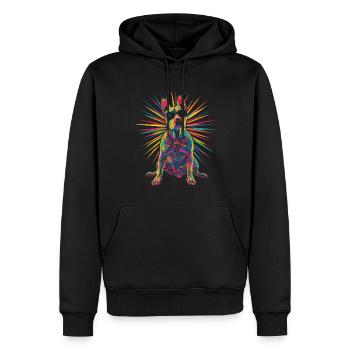 American Bull Terrier chien lunettes de soleil Pop Art - Sweat à capuche Premium bio Homme - noir - Devant - Nico (187cm)