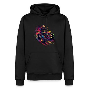 VTT Quad 4 Roues Pop Art - Sweat à capuche Premium bio Homme - noir - Devant - Nico (187cm)