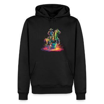 Barrel Racer Barrel Race Rodeo Pop Art - Sweat à capuche Premium bio Homme - noir - Devant - Nico (187cm)