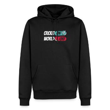 Cricket Cricket sur World Off - Sweat à capuche Premium bio Homme - noir - Devant - Nico (187cm)