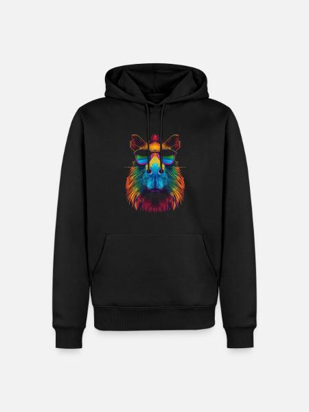 Capybara Capibara Sonnenbrille Pop Art - Männer Premium Bio Hoodie - Schwarz