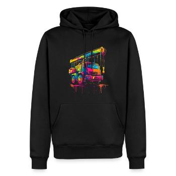 Grutier Driver Construction Pop Art - Sweat à capuche Premium bio Homme - noir - Devant - Nico (187cm)
