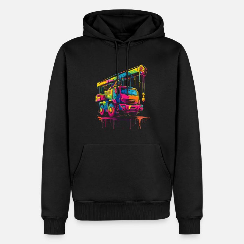 Grutier Driver Construction Pop Art - Sweat à capuche Premium bio Homme - noir
