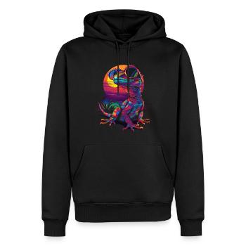 Crested Gecko Lizard Sonnenbrille Sonnenuntergang - Männer Premium Bio Hoodie - Schwarz - Vorne - Nico (187cm)
