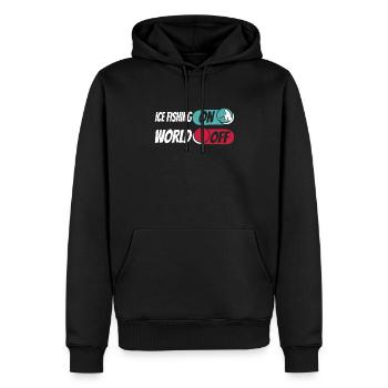 Eisfischen Eisangeln Ice Fishing On World Off - Männer Premium Bio Hoodie - Schwarz - Vorne - Nico (187cm)