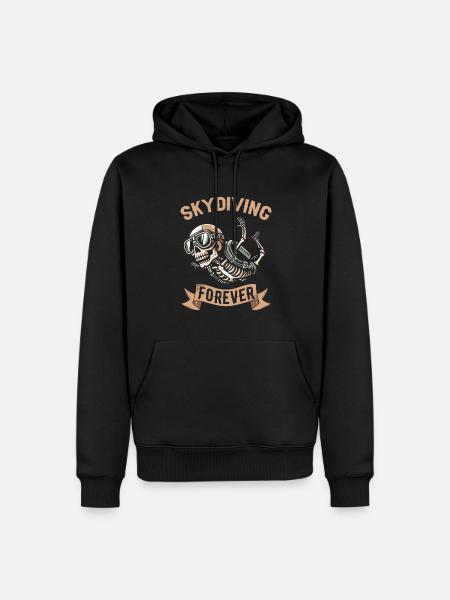 Parachutist Skydiving Skeleton - Men’s Premium Organic Hoodie - black