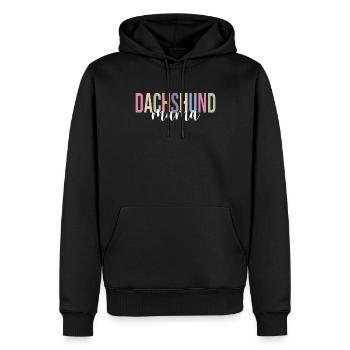 Teckel Maman Chien Maman Amoureux des chiens - Sweat à capuche Premium bio Homme - noir - Devant - Nico (187cm)