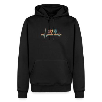 Battement de cœur ECG de baseball - Sweat à capuche Premium bio Homme - noir - Devant - Nico (187cm)