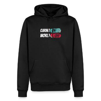Klarinette Klarinettist Clarinet On World Off - Men’s Premium Organic Hoodie - black - Front - Nico (187cm)