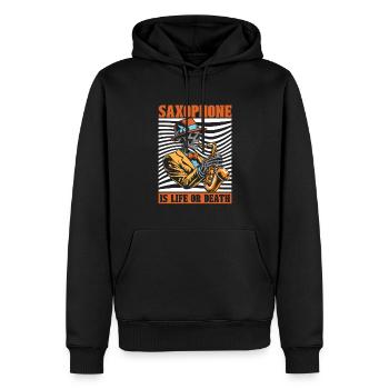 Saxophone Saxophone Skeleton - Men’s Premium Organic Hoodie - black - Front - Nico (187cm)