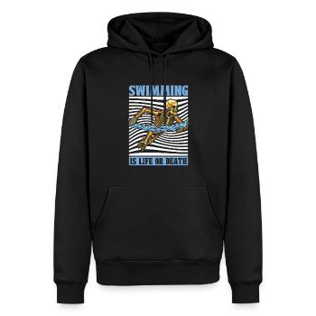 Flotteur de natation Skeleton - Sweat à capuche Premium bio Homme - noir - Devant - Nico (187cm)