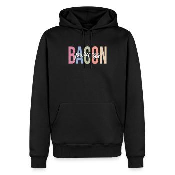 Bacon Lover Bacon Girl - Sweat à capuche Premium bio Homme - noir - Devant - Nico (187cm)