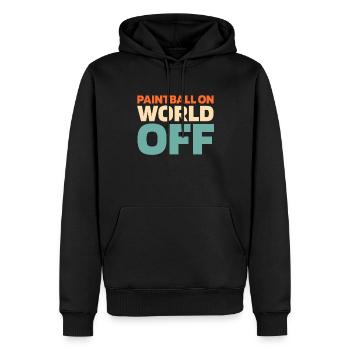 Paintball Paintball sur World Off - Sweat à capuche Premium bio Homme - noir - Devant - Nico (187cm)