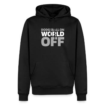 Ballon chasseur Völkerball sur World Off - Sweat à capuche Premium bio Homme - noir - Devant - Nico (187cm)