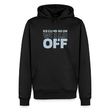 Eisklettern Ice Climbing sur World Off - Sweat à capuche Premium bio Homme - noir - Devant - Nico (187cm)