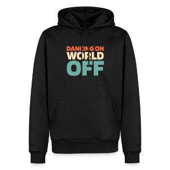 Danseurs dansants dansant sur World Off - Sweat à capuche Premium bio Homme - noir - Devant - Nico (187cm)