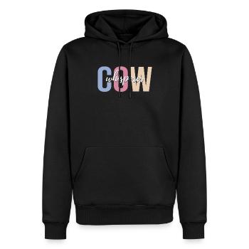 Éleveur de vaches Éleveur de vaches Élevage de vaches - Sweat à capuche Premium bio Homme - noir - Devant - Nico (187cm)
