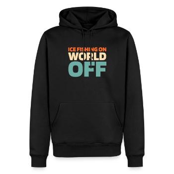 Eisfischen Eisangeln Ice Fishing On World Off - Männer Premium Bio Hoodie - Schwarz - Vorne - Nico (187cm)