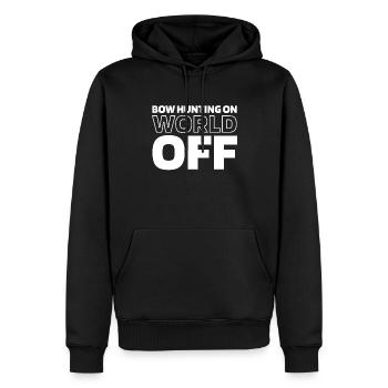 Bogenjagd Bogenjäger Bow Hunting On World Off - Männer Premium Bio Hoodie - Schwarz - Vorne - Nico (187cm)