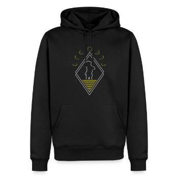Bichon Frize Abstrakt Moon Phases - Männer Premium Bio Hoodie - Schwarz - Vorne - Nico (187cm)