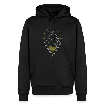 Saint-Bernard Abstrait Phases de Lune - Sweat à capuche Premium bio Homme - noir - Devant - Nico (187cm)