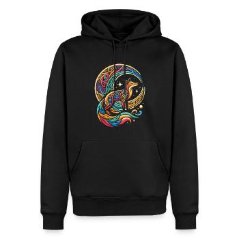 Fuchs Stammes Moon - Männer Premium Bio Hoodie - Schwarz - Vorne - Nico (187cm)