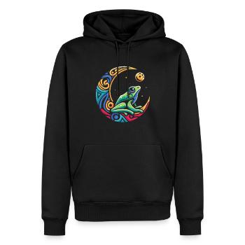 Frog Toad Tribal Moon - Men’s Premium Organic Hoodie - black - Front - Nico (187cm)