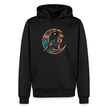 Schäferhund Stammes Moon - Männer Premium Bio Hoodie - Schwarz - Vorne - Nico (187cm)