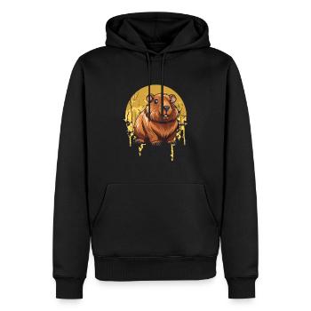 Hamster Goldhamster Moon Howling - Männer Premium Bio Hoodie - Schwarz - Vorne - Nico (187cm)
