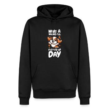 King Charles Cavalier Drôle Fucked Up Day - Sweat à capuche Premium bio Homme - noir - Devant - Nico (187cm)