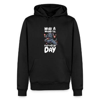 Cane Corso Drôle Jour de merde - Sweat à capuche Premium bio Homme - noir - Devant - Nico (187cm)