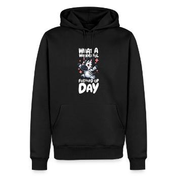 Zebra Drôle Jour de merde - Sweat à capuche Premium bio Homme - noir - Devant - Nico (187cm)