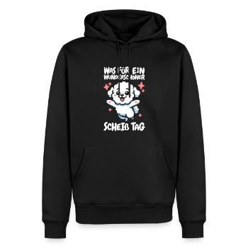 Bichon Frize Lustig Halten Sie Bitte Die Fresse - Männer Premium Bio Hoodie - Schwarz - Vorne - Nico (187cm)