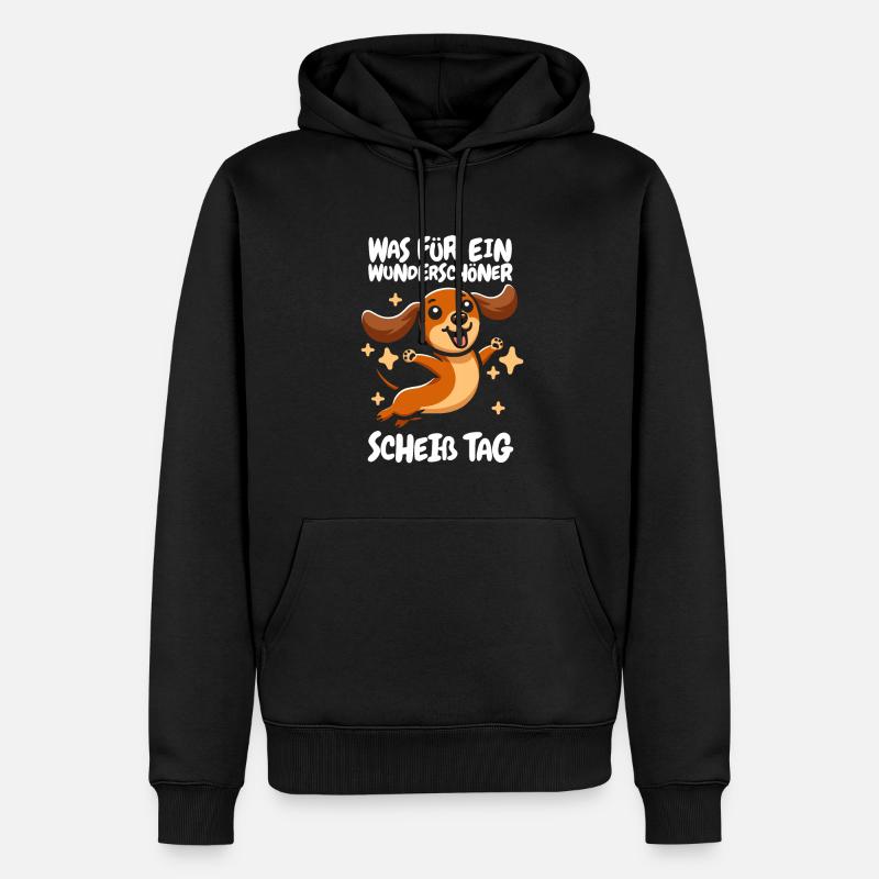 Teckel Dichshund Drôle - Sweat à capuche Premium bio Homme - noir