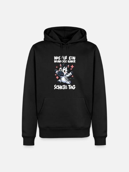 Zebra Funny Please Shut Up - Men’s Premium Organic Hoodie - black