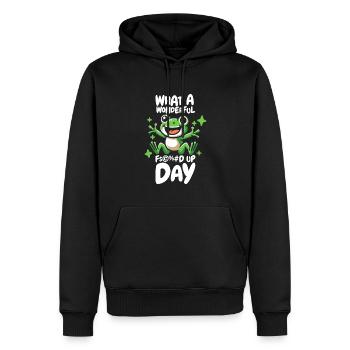 Frog Toad Funny Fucked Up Day - Men’s Premium Organic Hoodie - black - Front - Nico (187cm)