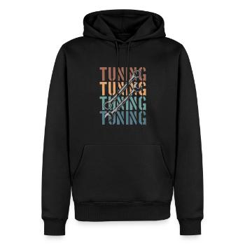 Tournevis accordeur - Sweat à capuche Premium bio Homme - noir - Devant - Nico (187cm)