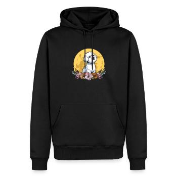 Bichon Frize Wilde Blumen Floral Moon - Männer Premium Bio Hoodie - Schwarz - Vorne - Nico (187cm)