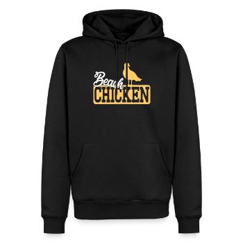 Conception amusante de poulet de plage de mouette pour les fans de mouettes. S - Sweat à capuche Premium bio Homme - noir - Devant - Nico (187cm)