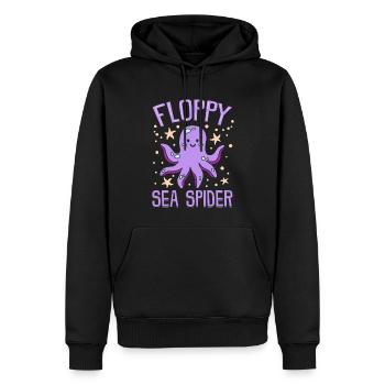 Illustration drôle d’araignée de mer souple de pieuvre pour - Sweat à capuche Premium bio Homme - noir - Devant - Nico (187cm)
