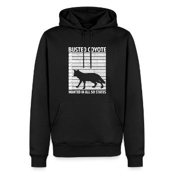 Kojotenjagd Kojotenjäger Yote - Männer Premium Bio Hoodie - Schwarz - Vorne - Nico (187cm)