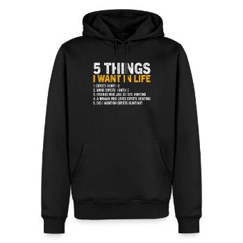 Coyote Hunter Yote - Men’s Premium Organic Hoodie - black - Front - Nico (187cm)