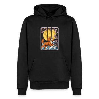 Cocker Spaniel Japan Cherry Blossom Moon - Männer Premium Bio Hoodie - Schwarz - Vorne - Nico (187cm)