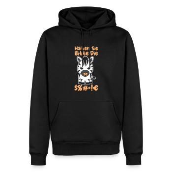 Zèbre, s’il vous plaît, taisez-vous - Sweat à capuche Premium bio Homme - noir - Devant - Nico (187cm)