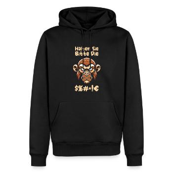 Singe, s’il vous plaît, taisez-vous - Sweat à capuche Premium bio Homme - noir - Devant - Nico (187cm)
