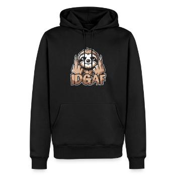 Faultier Es Ist Mir Scheißegal Idgaf - Männer Premium Bio Hoodie - Schwarz - Vorne - Nico (187cm)