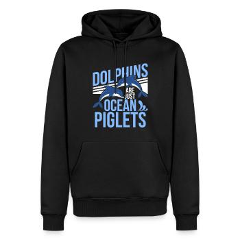 Les dauphins ne sont que des porcelets de l’océan, les dauphins sont de l’océan - Sweat à capuche Premium bio Homme - noir - Devant - Nico (187cm)