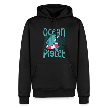 Drôle de dauphin amoureux de l’océan cochon d’art f - Sweat à capuche Premium bio Homme - noir - Devant - Nico (187cm)